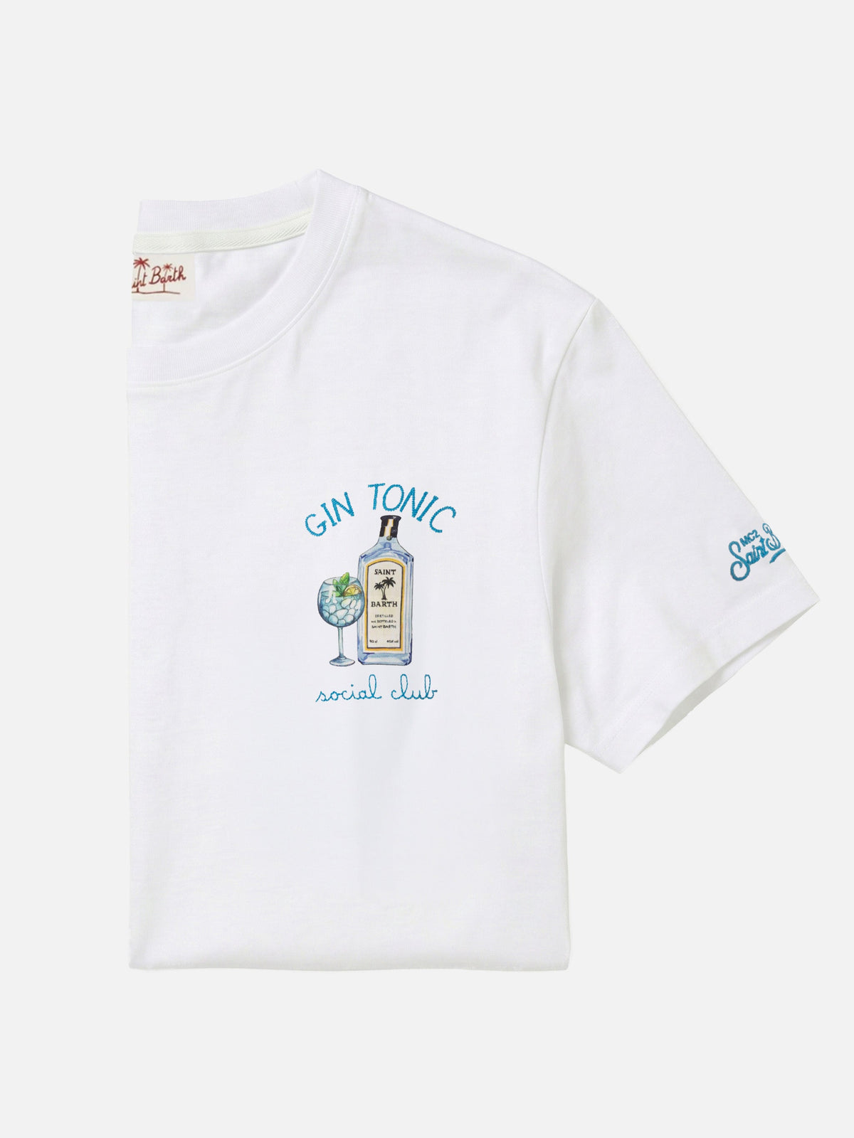 T-shirt bianca con ricamo Gin Tonic Social Club product image 1
