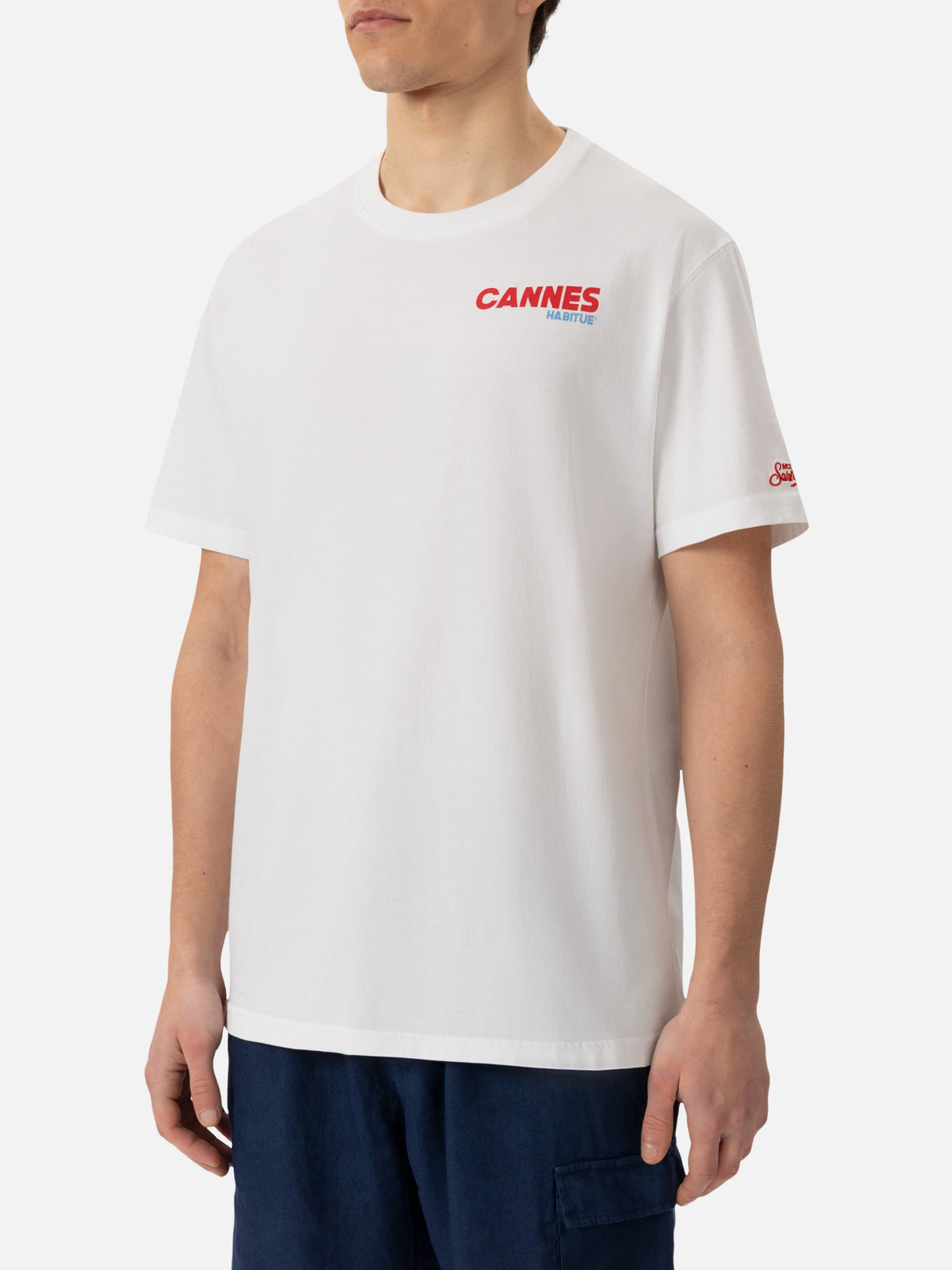 T-shirt bianca con stampa cartolina Cannes product image 3