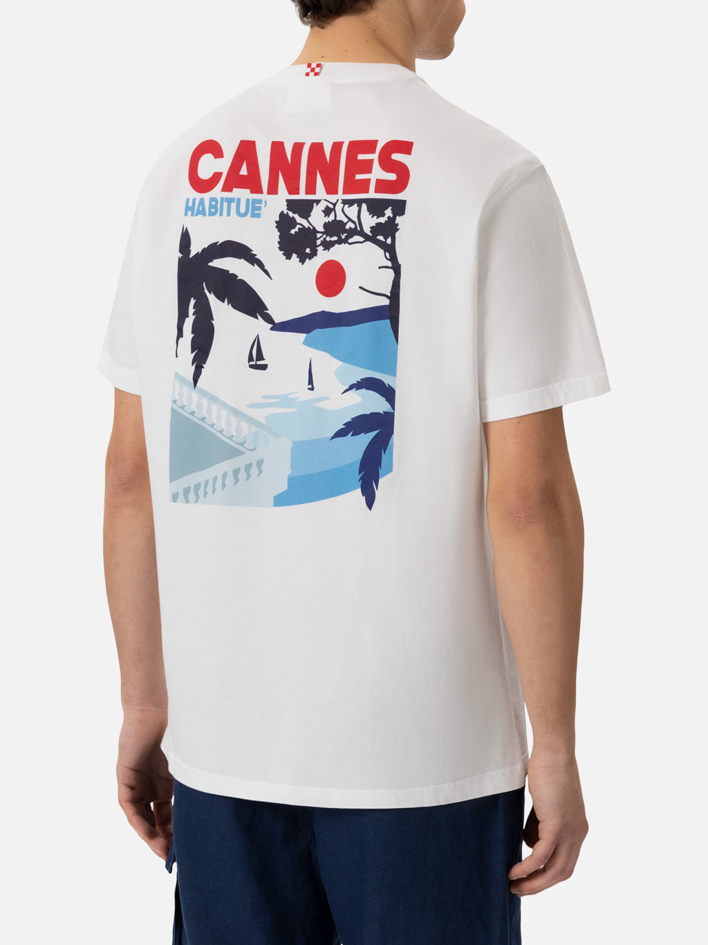 T-shirt bianca con stampa cartolina Cannes product image 4