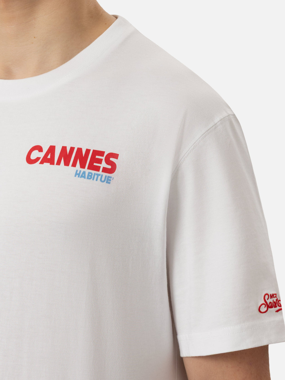 T-shirt bianca con stampa cartolina Cannes product image 2