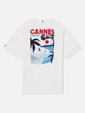T-shirt bianca con stampa cartolina Cannes product image 1