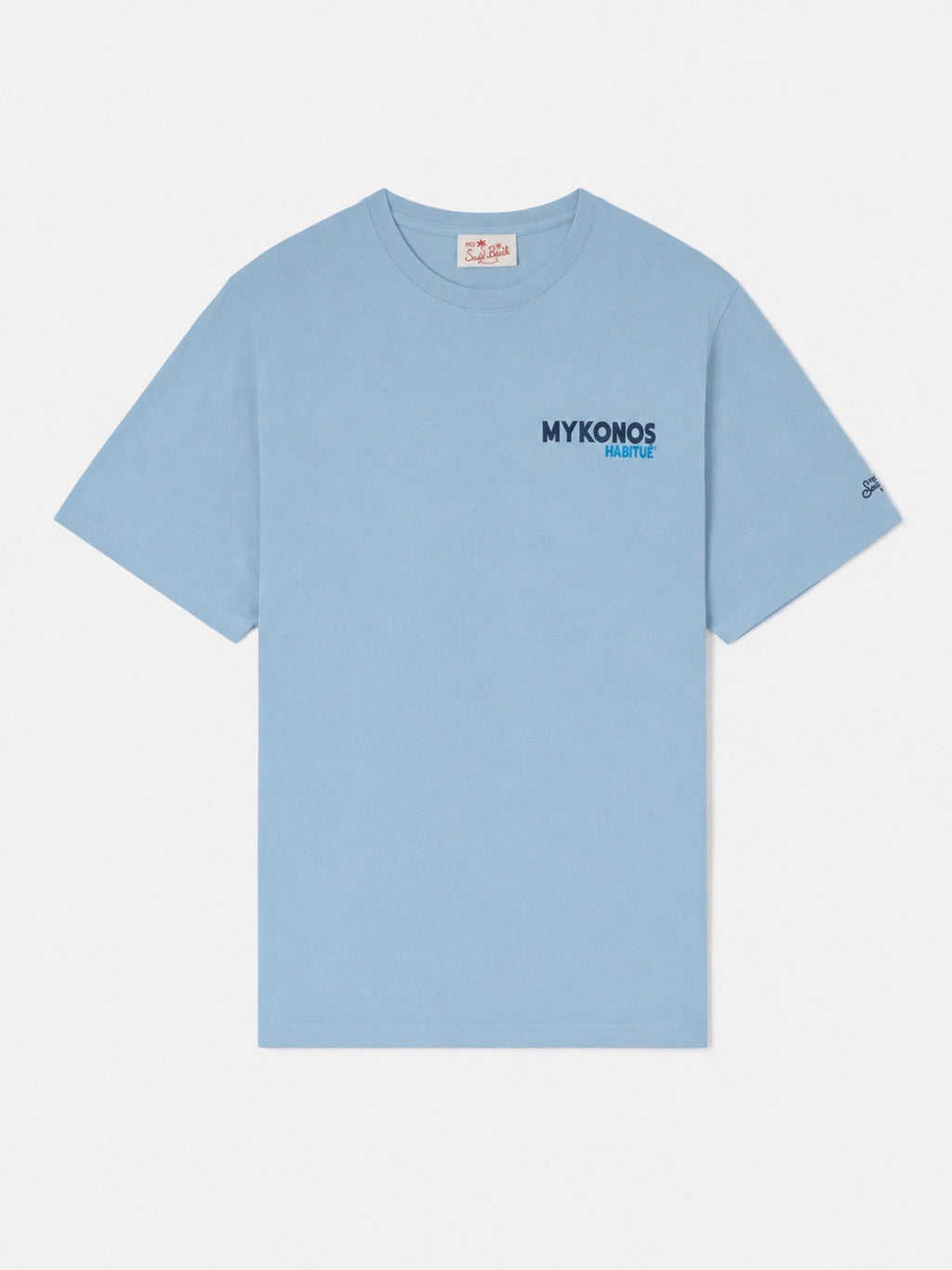 T-shirt blu con stampa cartolina Mykonos product image 5