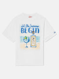 T-shirt bianca con stampa Let the summer be gin product image 1