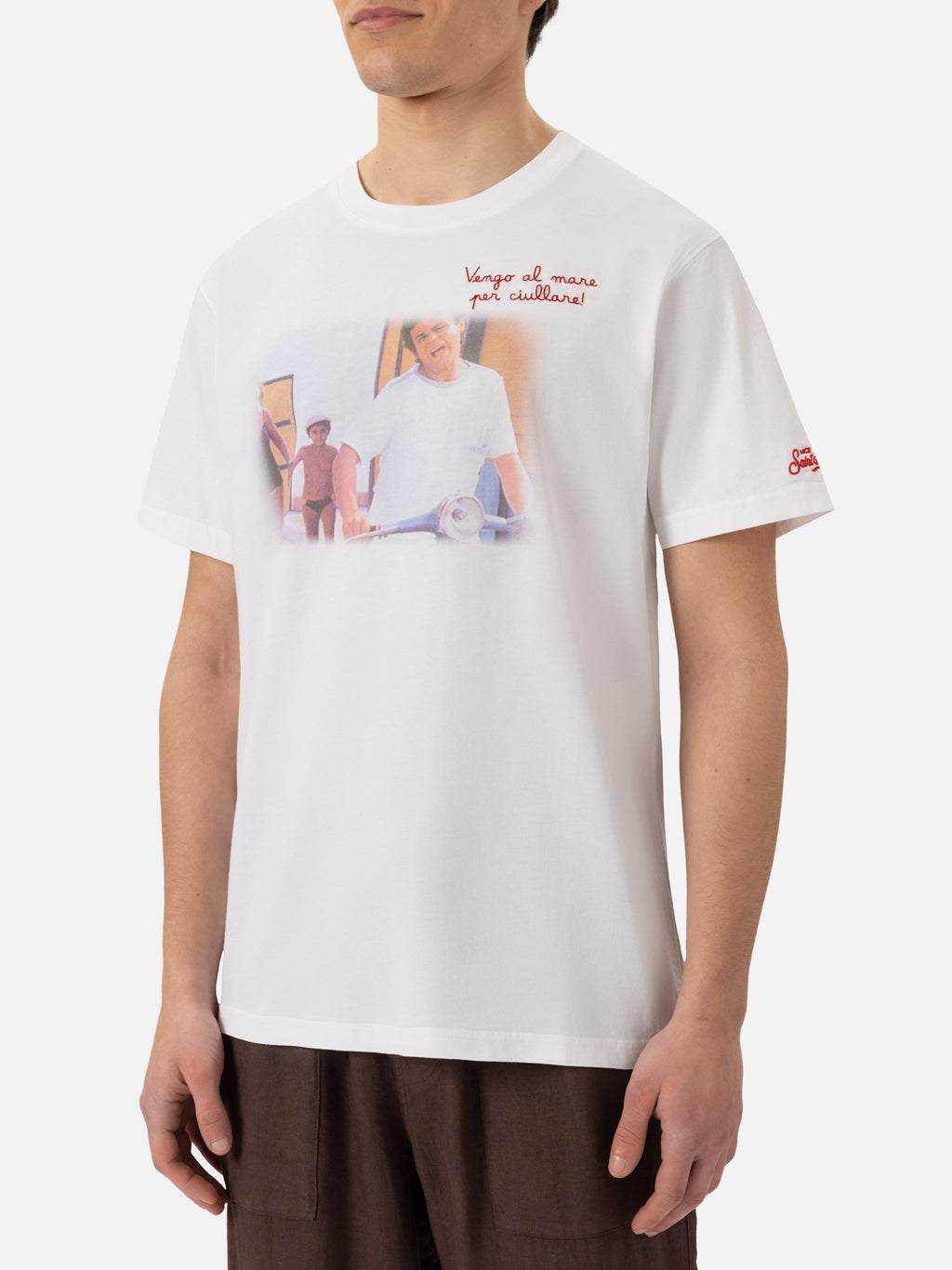 T-shirt bianca con ricamo Vado al mare per... | Special product image 3