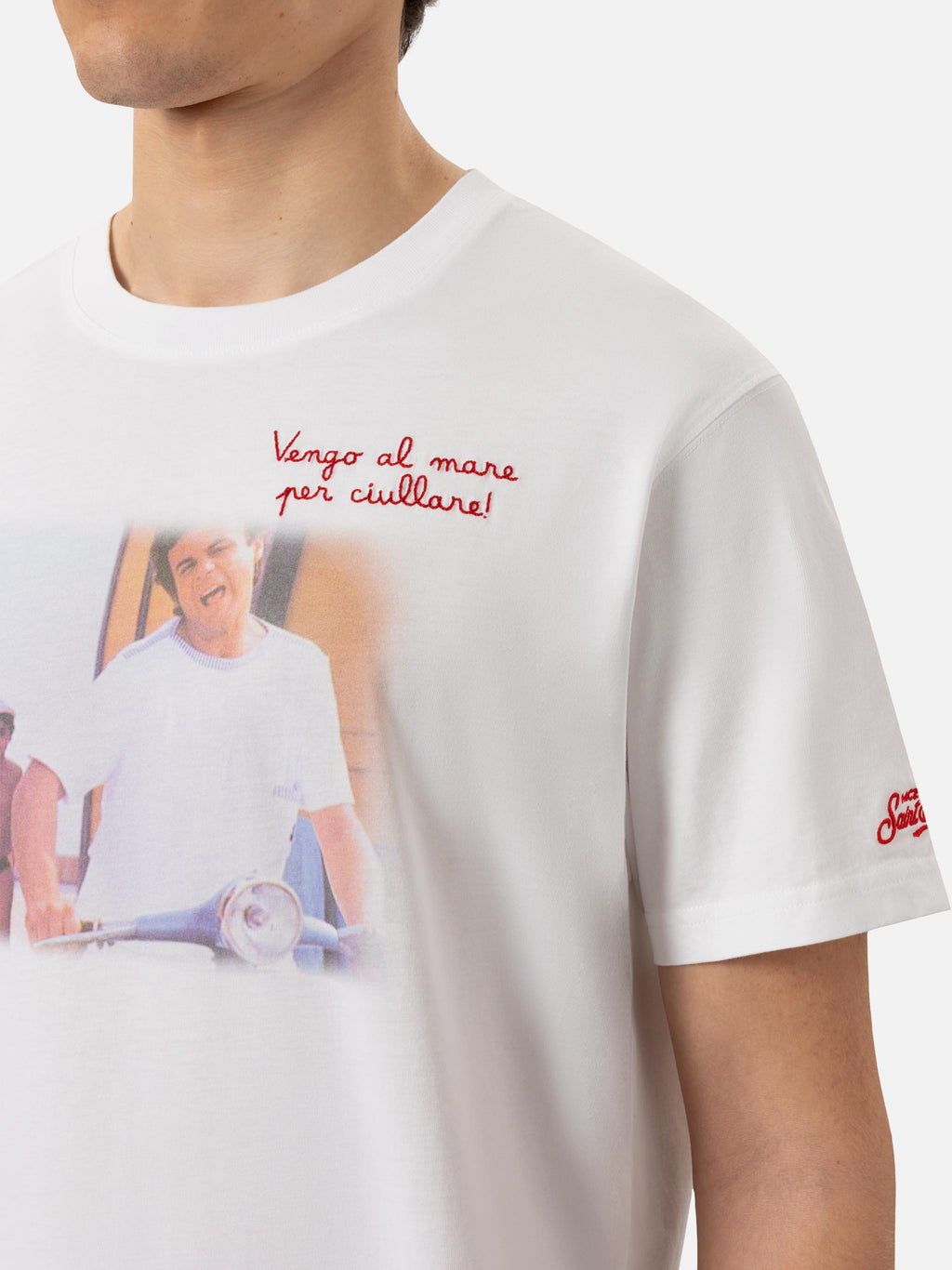 T-shirt bianca con ricamo Vado al mare per... | Special product image 2
