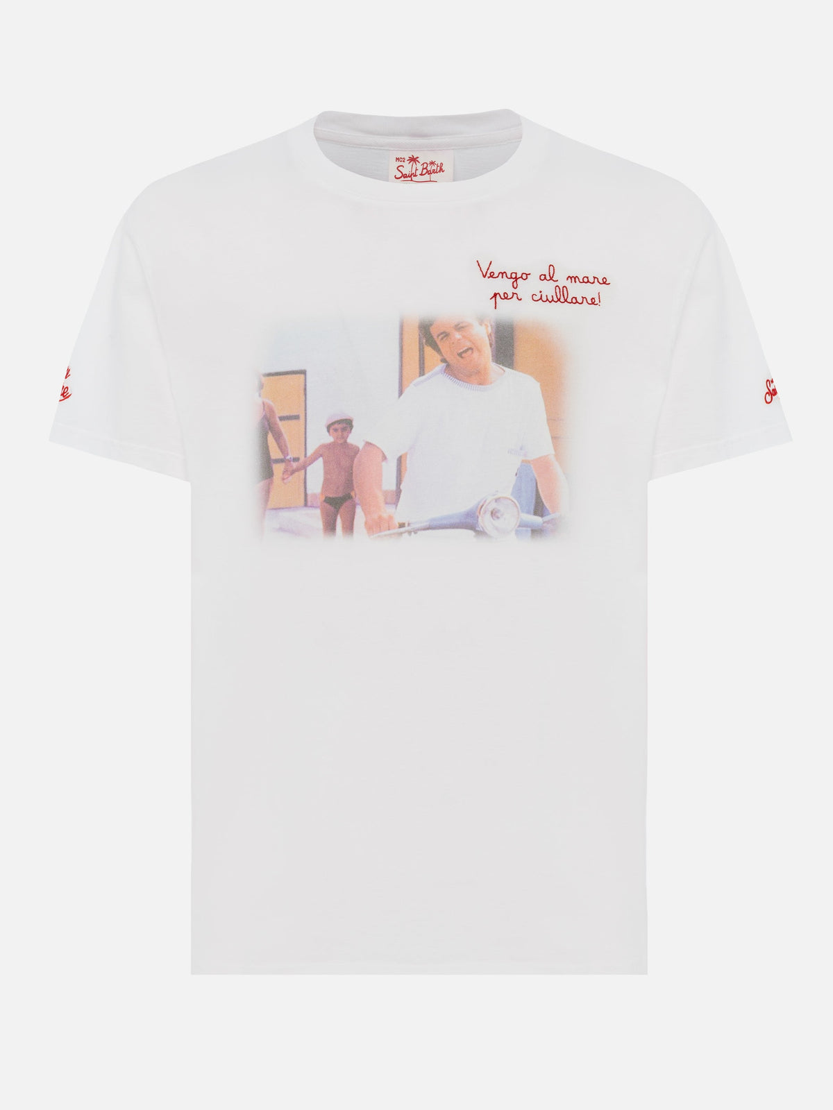 T-shirt bianca con ricamo Vado al mare per... | Special product image 1