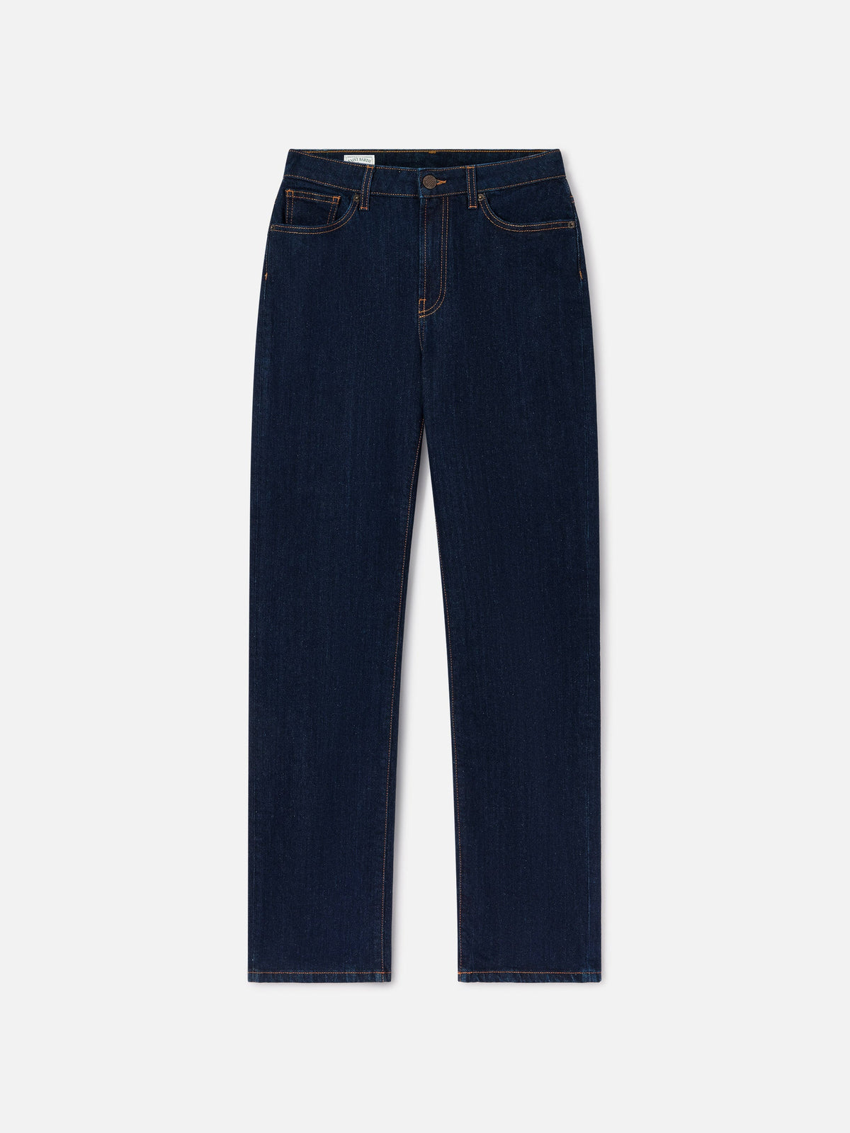 Pantaloni June blu in denim di cotone con ricamo monogramma SB