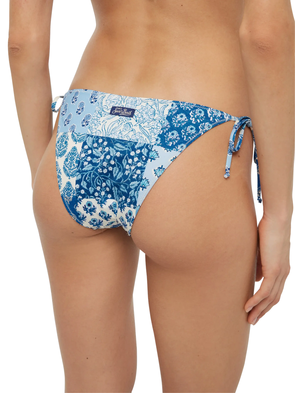 Slip mare Virgo azzurro con stampa a patch di fiori