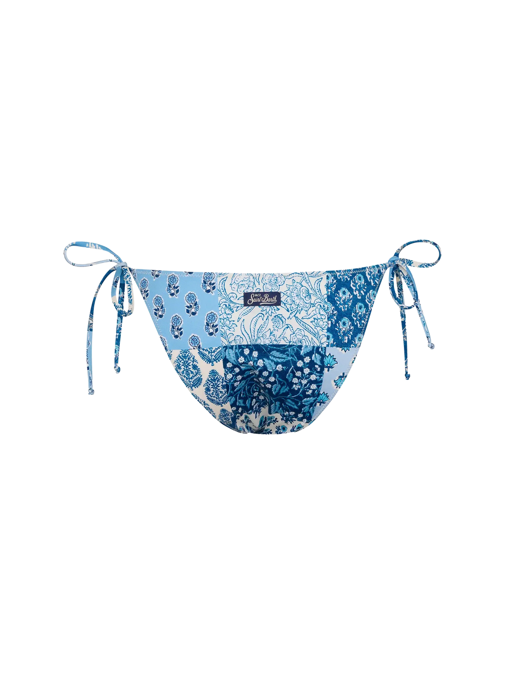 Slip mare Virgo azzurro con stampa a patch di fiori