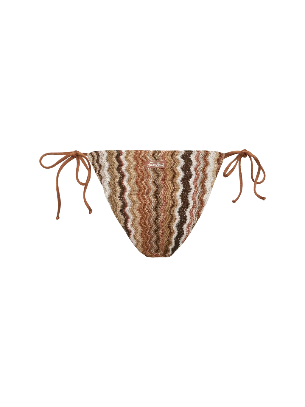Slip mare Virgo marrone in raschel con motivo chevron