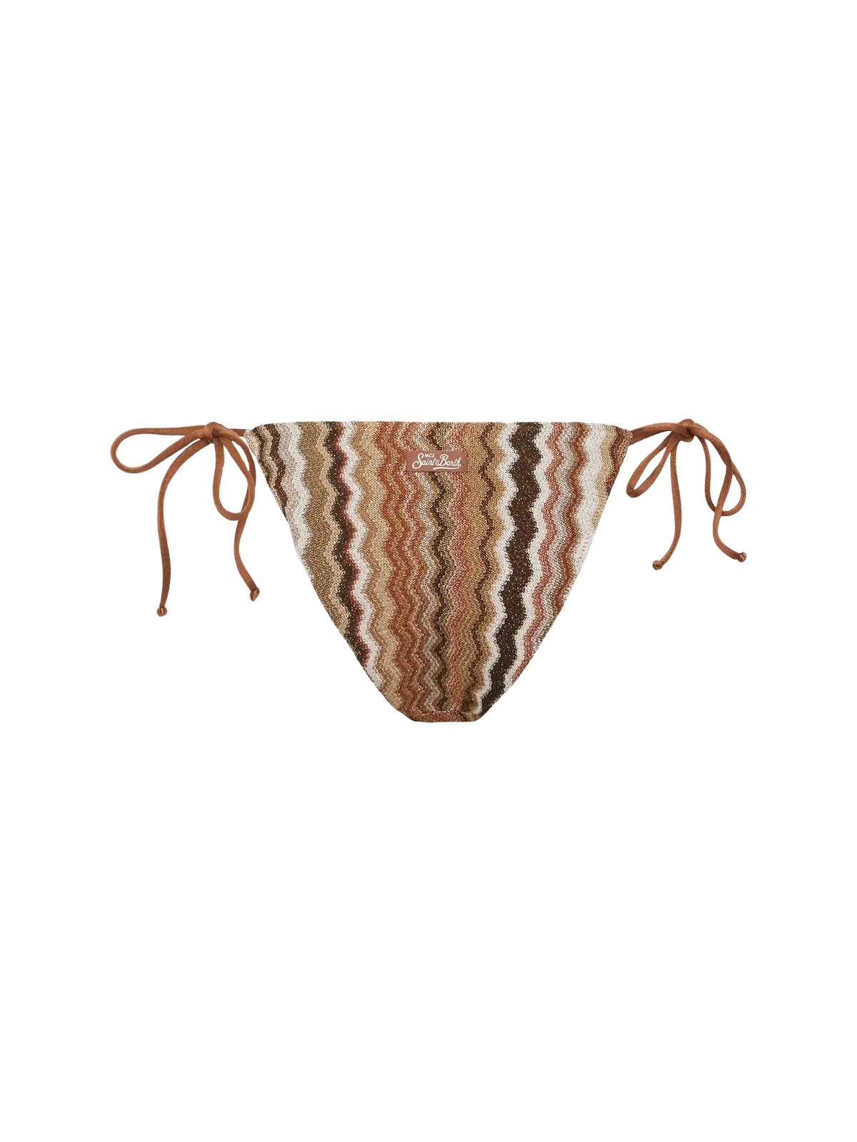 Slip mare Virgo marrone in raschel con motivo chevron