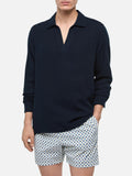 Camicia Ventotene blu navy in cotone goffrato product image 1