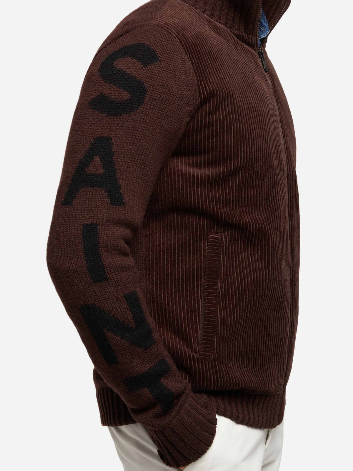 Giacca Whistler marrone con maniche in maglia jacquard product image 2