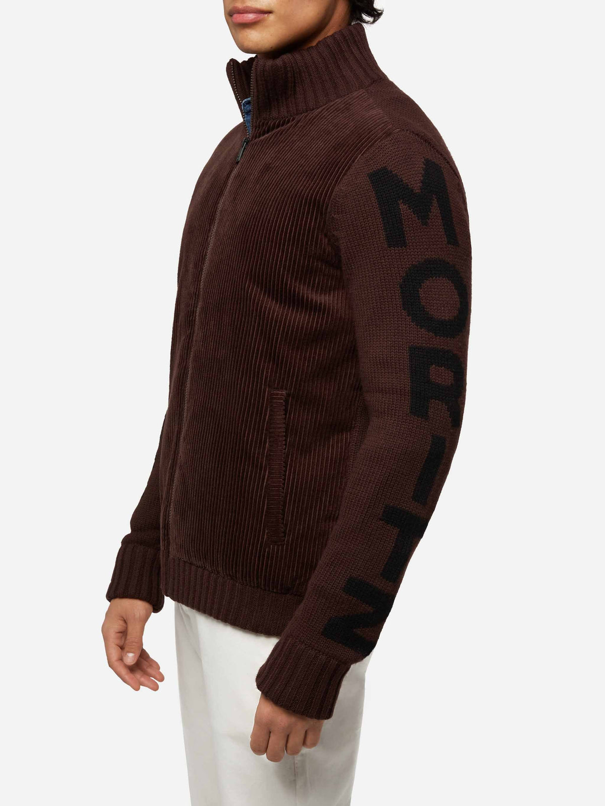 Giacca Whistler marrone con maniche in maglia jacquard product image 4