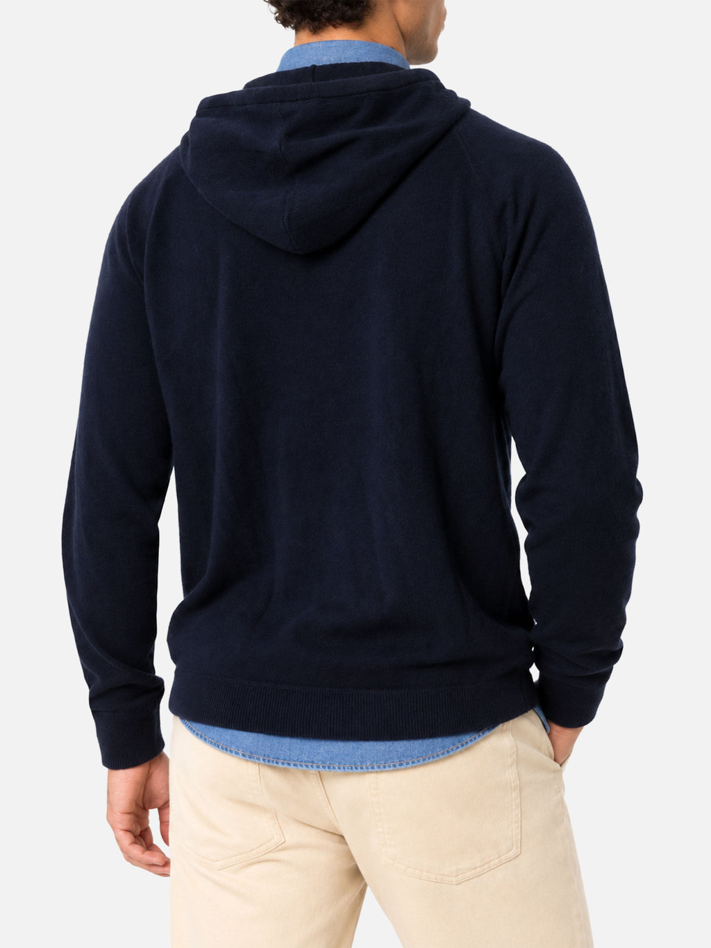 Maglione con cappuccio Mahony in lambswool blu navy product image 4