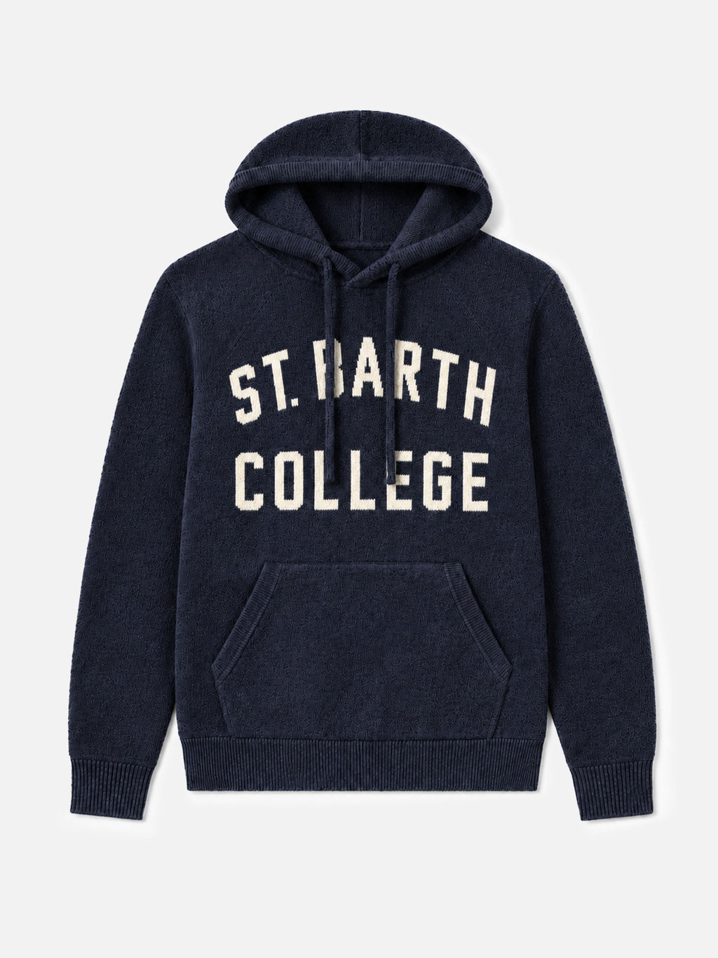 Felpa con cappuccio Wood blu navy jacquard St. Barth College product image 1