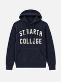 Felpa con cappuccio Wood blu navy jacquard St. Barth College product image 1