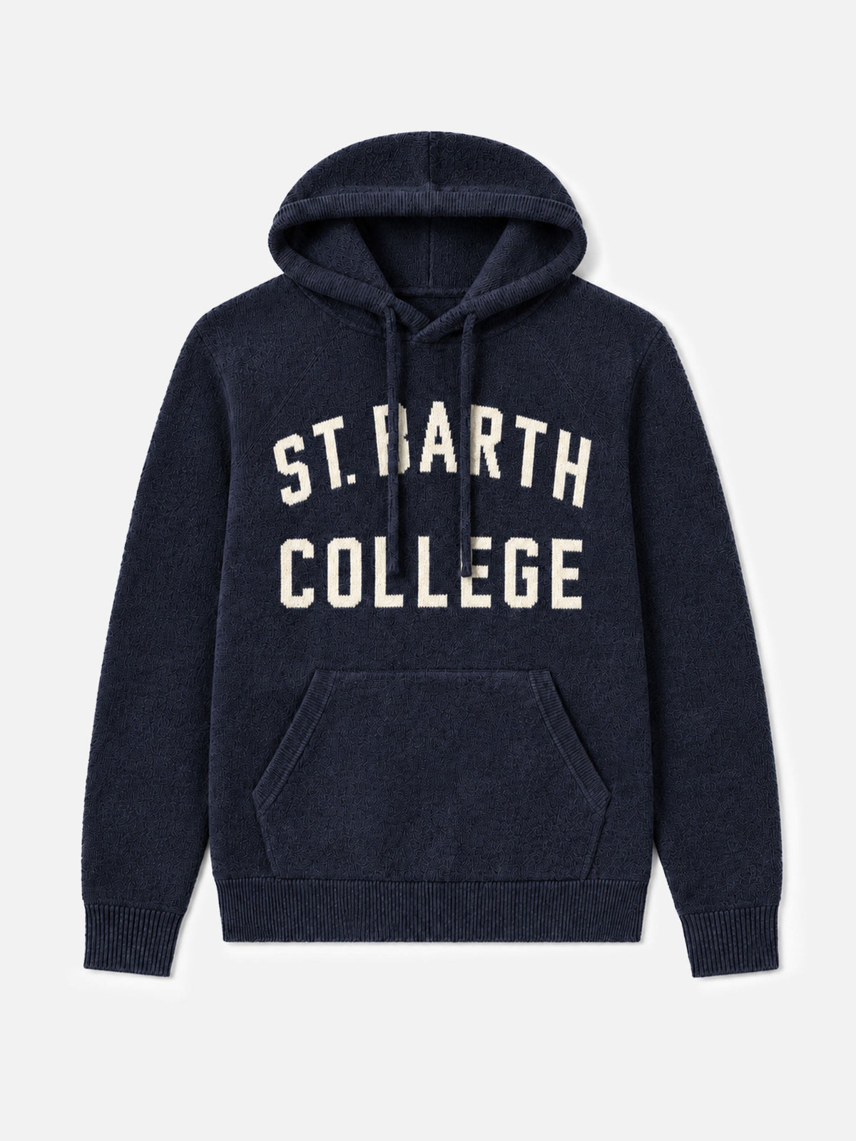 Felpa con cappuccio Wood blu navy jacquard St. Barth College product image 1