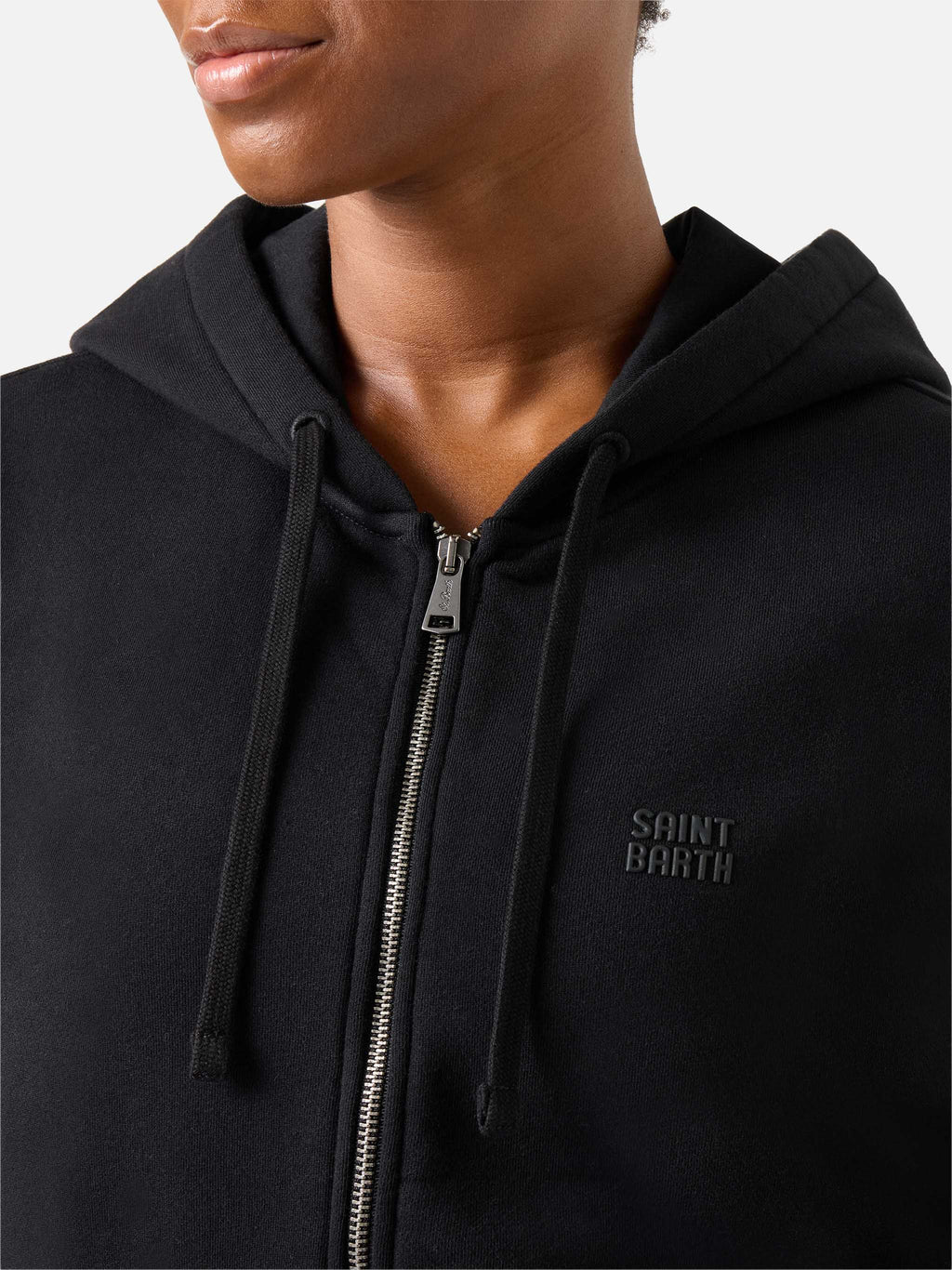 Felpa Zadie nera con zip e patch logo