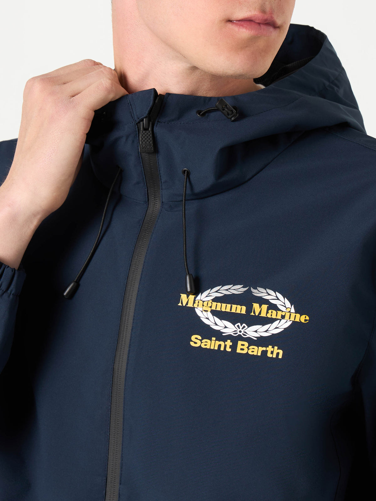 Giacca Kauris blu navy con cappuccio e stampa Magnum Marine product image 3