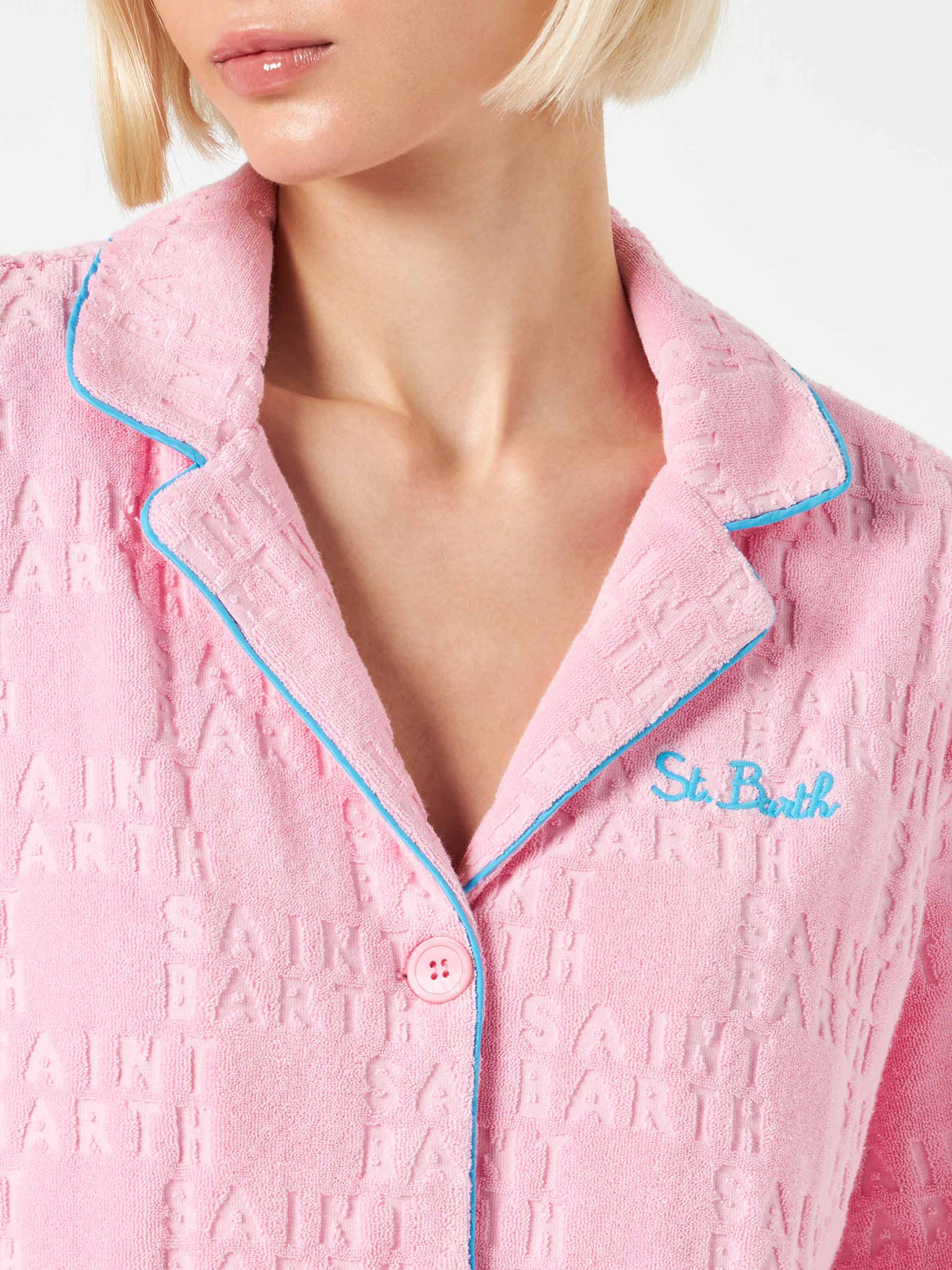 Camicia Whale rosa in spugna con logo in rilievo product image 3