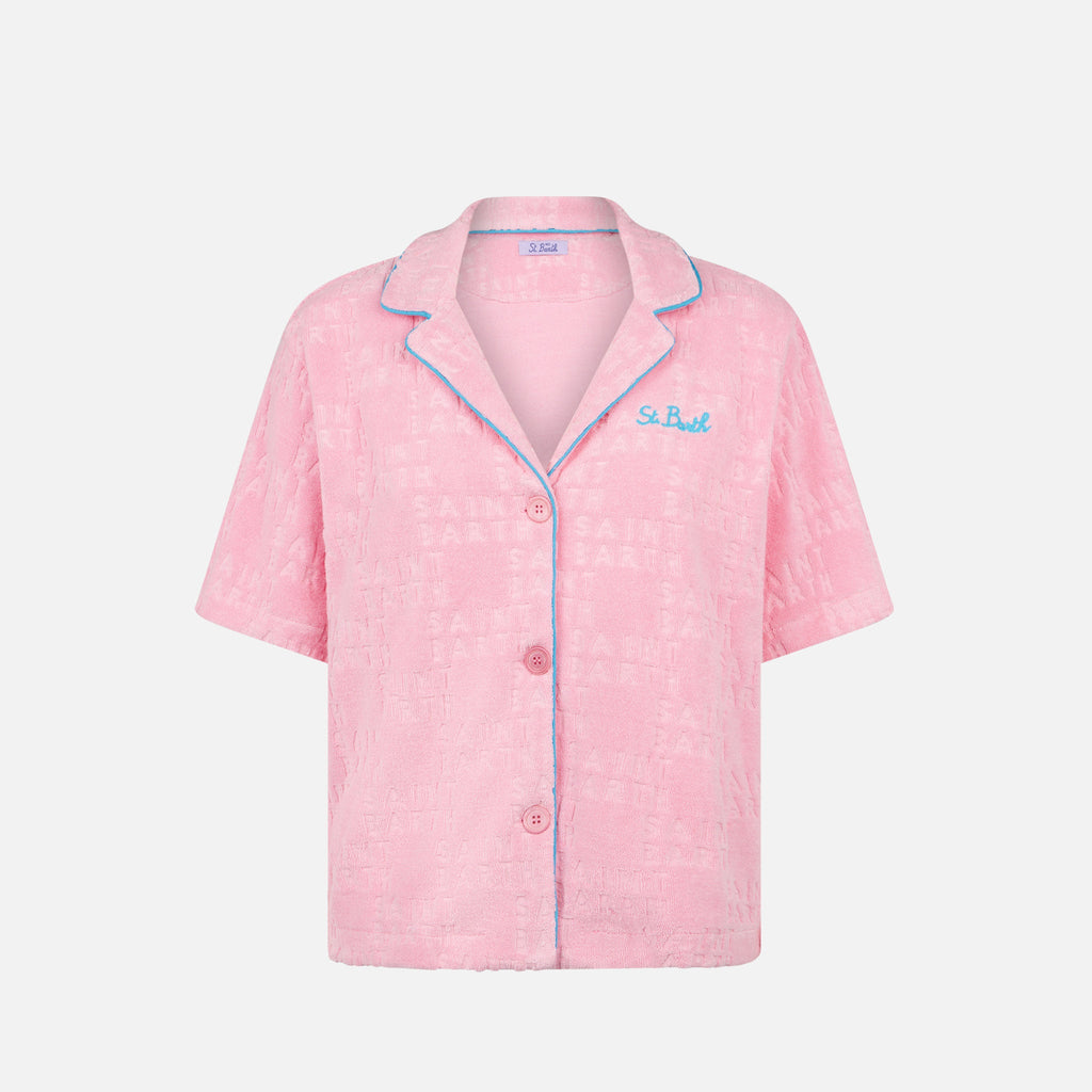 Camicia Whale rosa in spugna con logo in rilievo product image 5