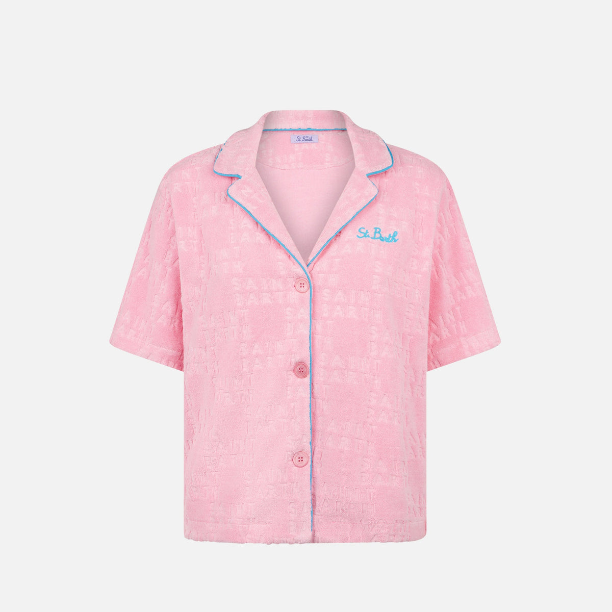 Camicia Whale rosa in spugna con logo in rilievo product image 5